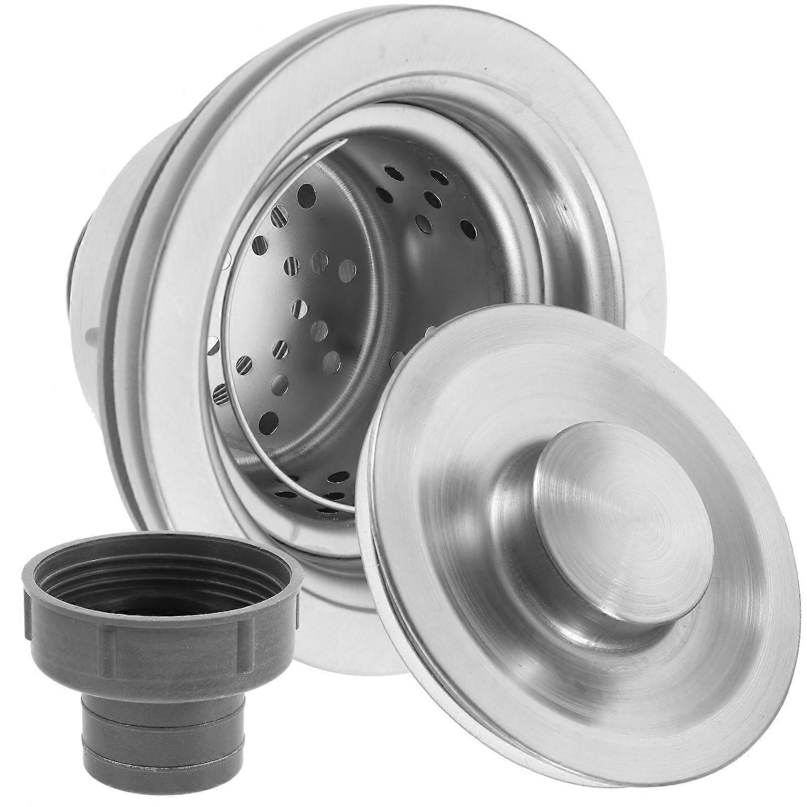 AntiClogging Sink Strainer Stopper Stainless Steel For Kitchen Use 1Set