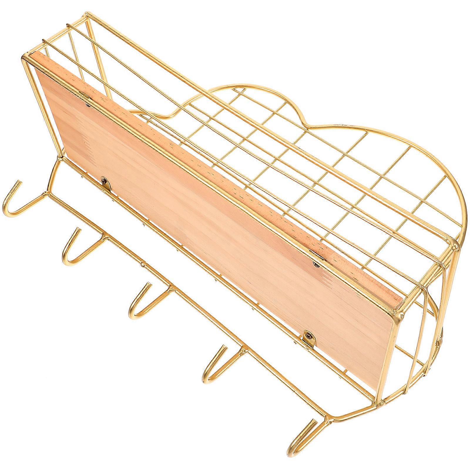 Golden Creative Wall Shelf for Storage Using 1Set Iron Art Storage Rack