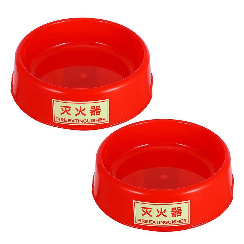 Fire Extinguisher Stand Base Red Plastic for Safety 2Pcs Floor Mount Holder