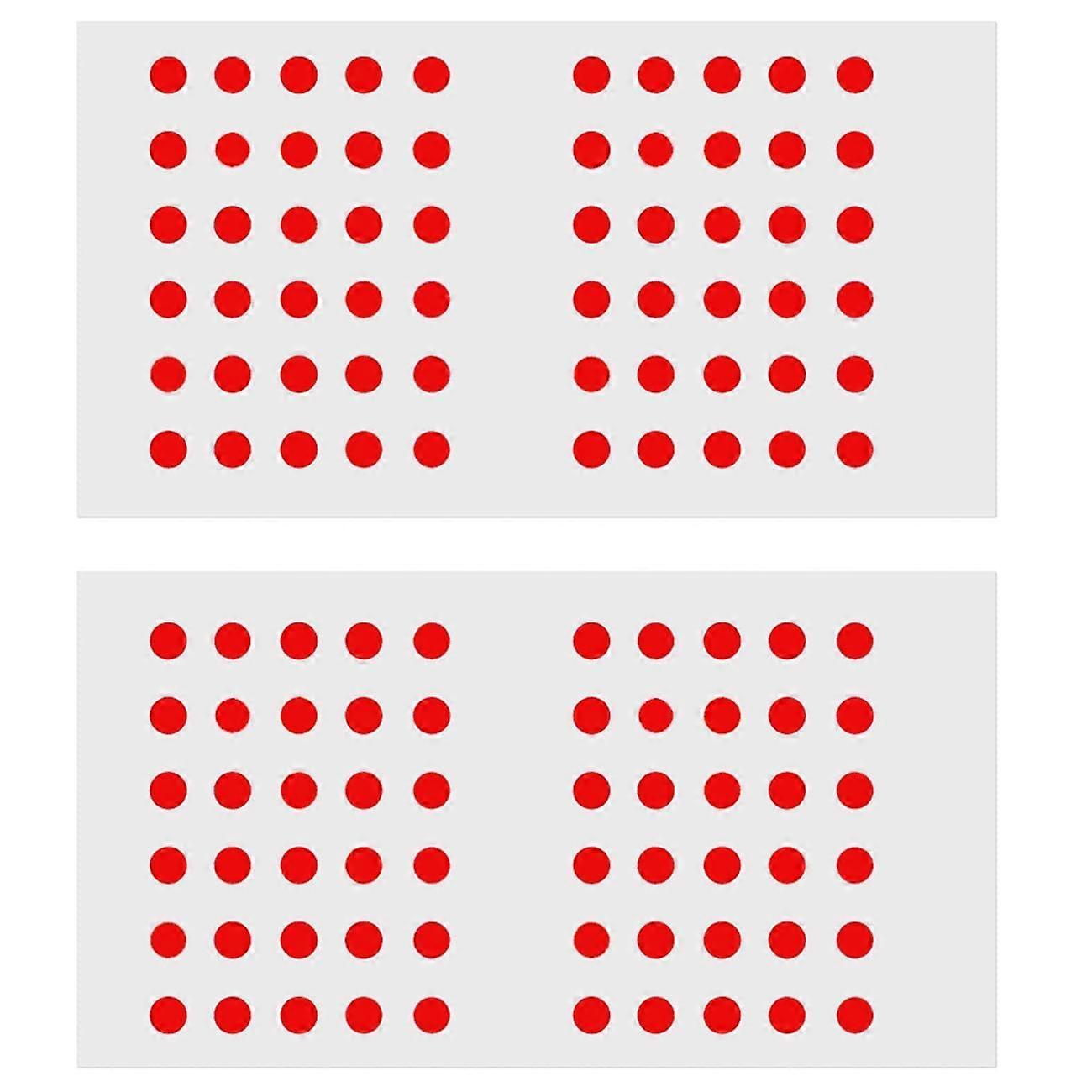 Bindi Stickers Multi Size Red Round Velvet Dot Self Adhesive Indian Forehead Bindis 4 Sheet Pack