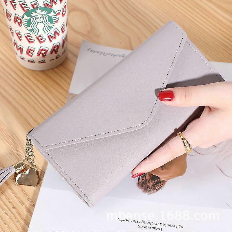 Women's suede wallet with chain tassel