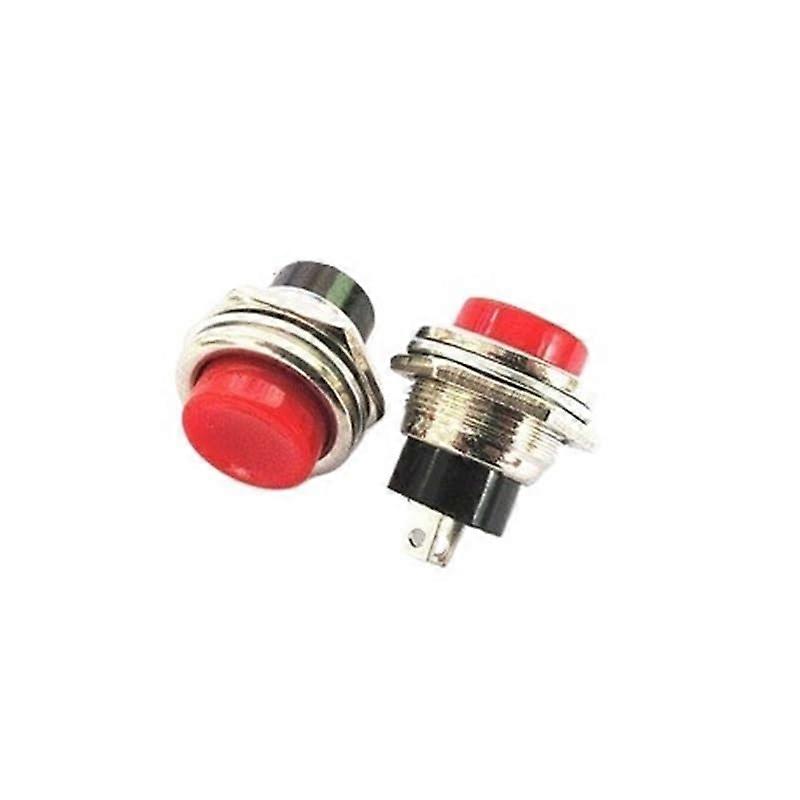 5PCS DS212 16mm Red Push Button Switch Momentary Quick Reset Circular Design