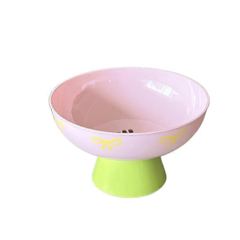 2Pack Pastel Bowknot 2in1 Fruit Bowl with Colander, Removable Elevated Base, Pink and Cream