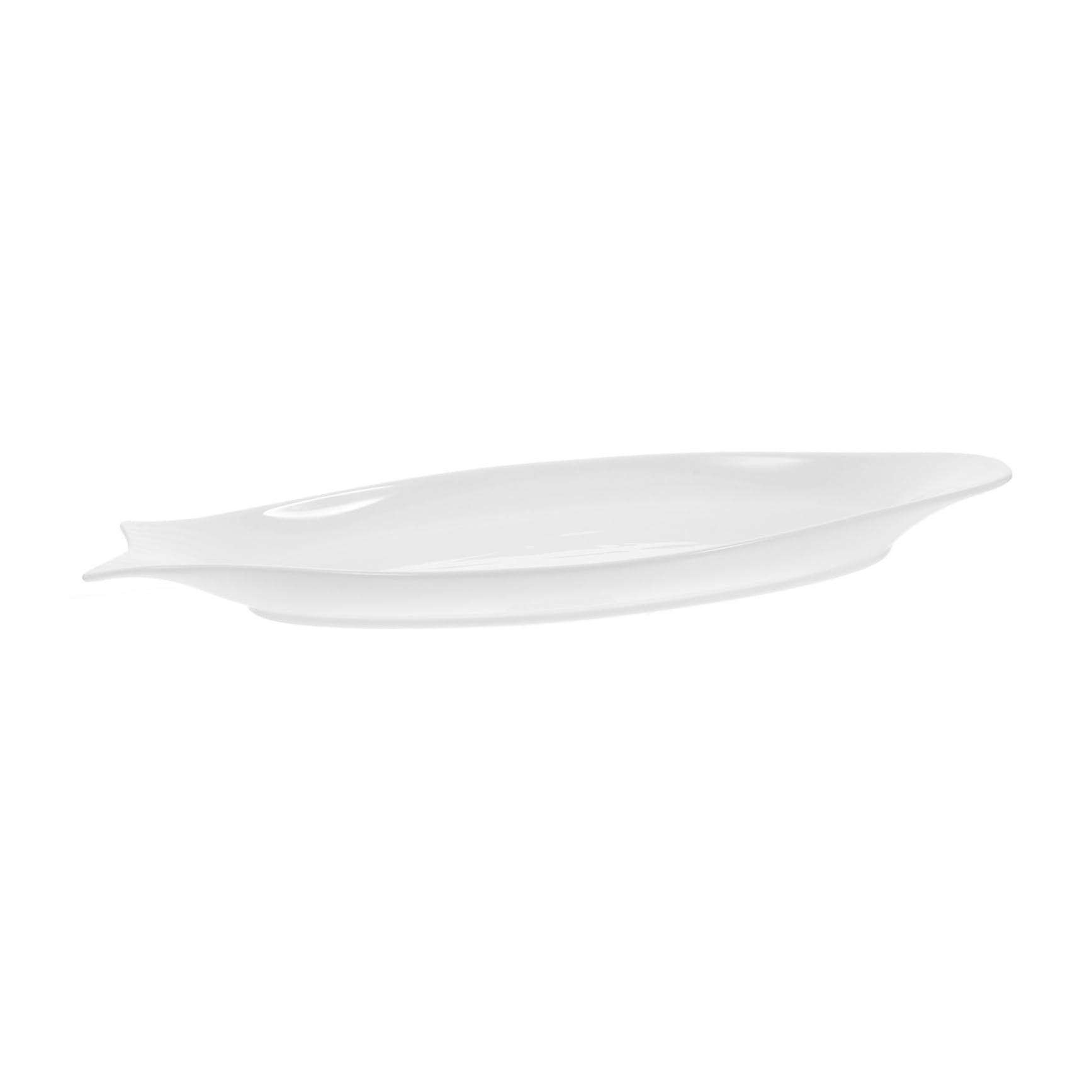 Ceramic Fish Plate with Elegant FishShaped Design, Large Oval Serving Platter for Whole Fish