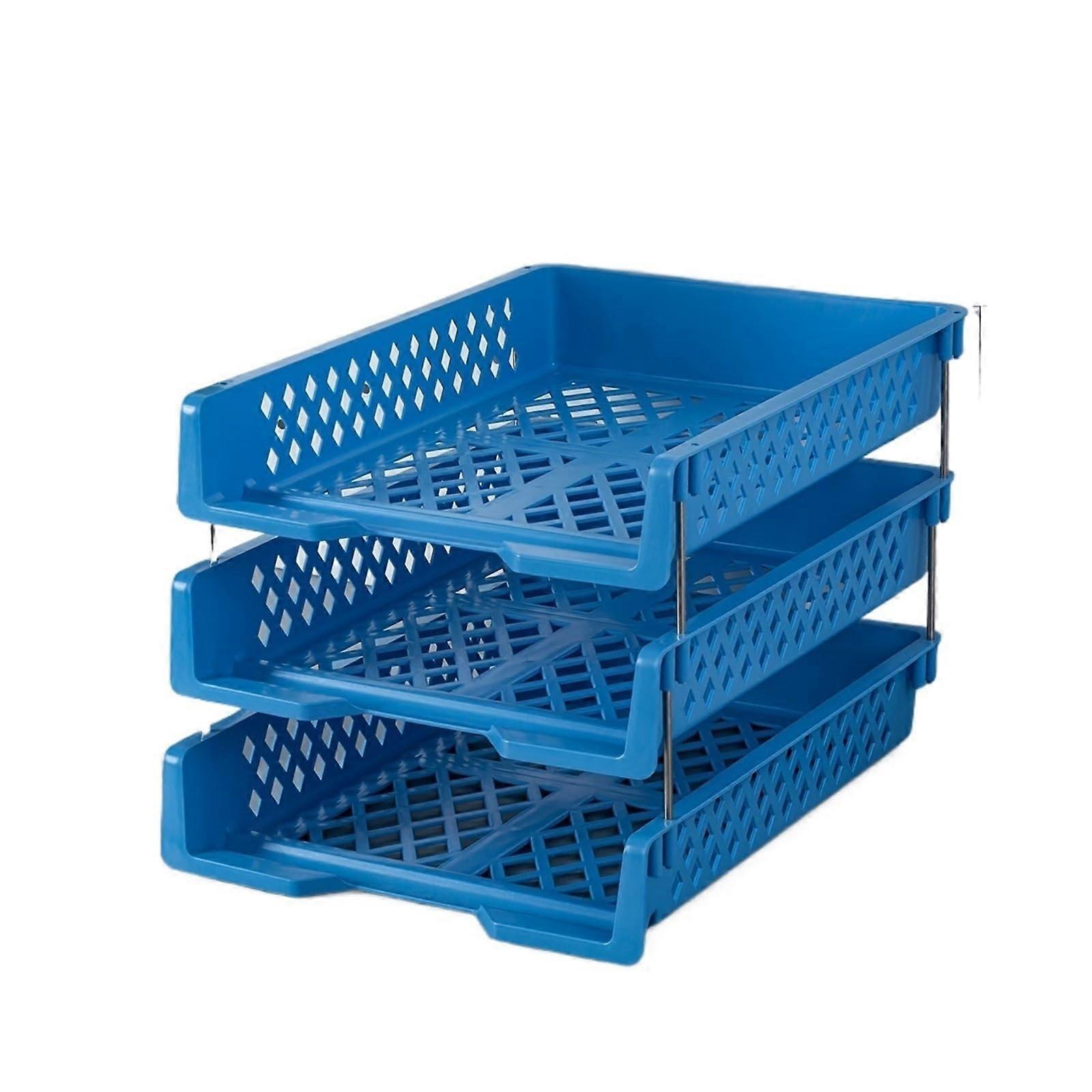 Stackable File Organizer Tray with MultiLayer Vertical Document Storage for Office Desk