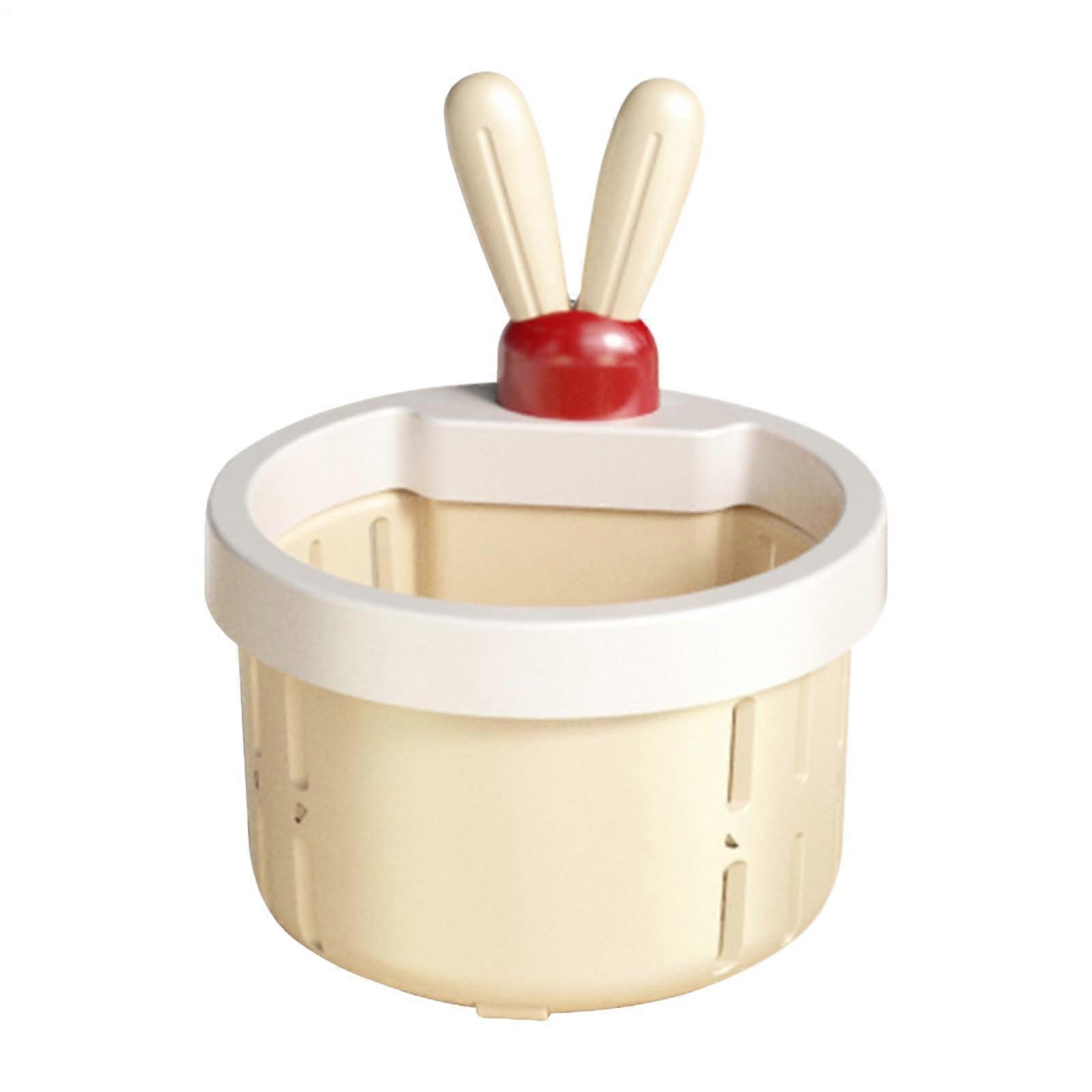 Kitchen Sink Strainer with Automatic Draining, Food Scrap Catcher, Clog Prevention, Beige