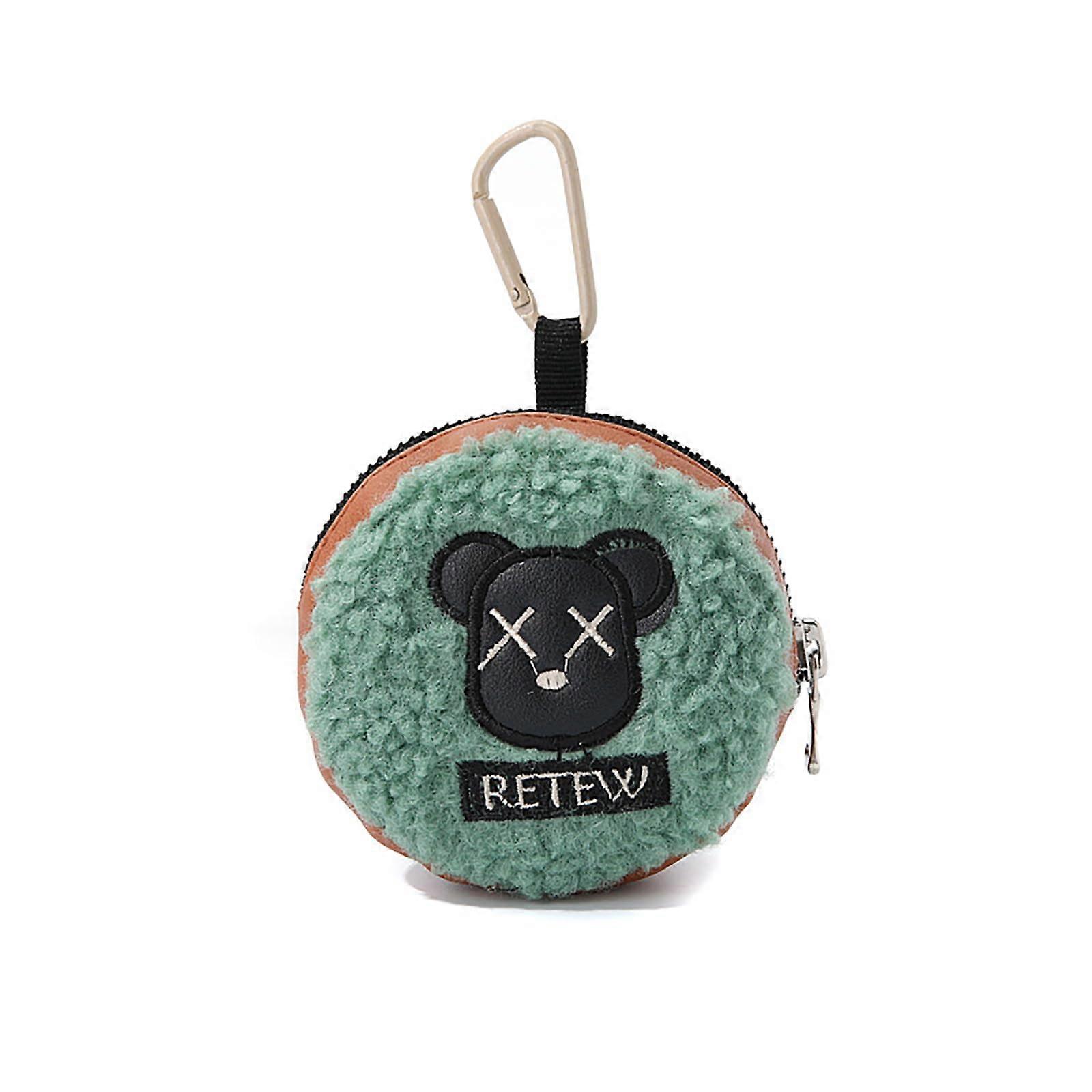 Mini Earphone Case Coin Purse Keychain Plush Bag with Shockproof MultiFunctional Storage