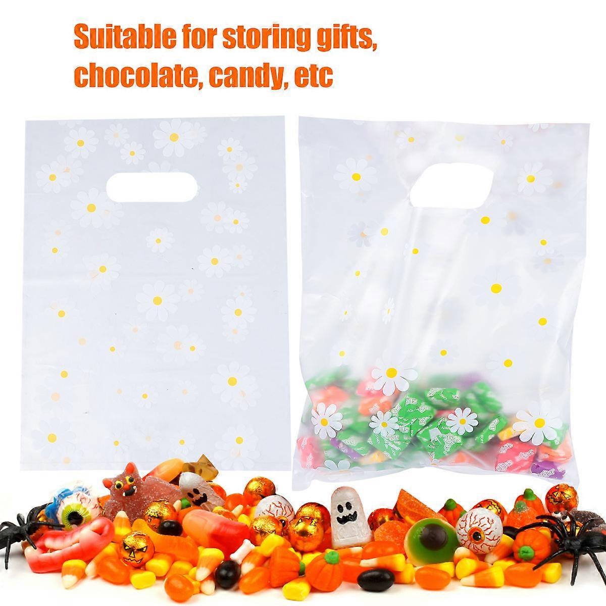 Gift Bags Plastic for Storage Use 100Pcs Flower Pattern Tote Bags