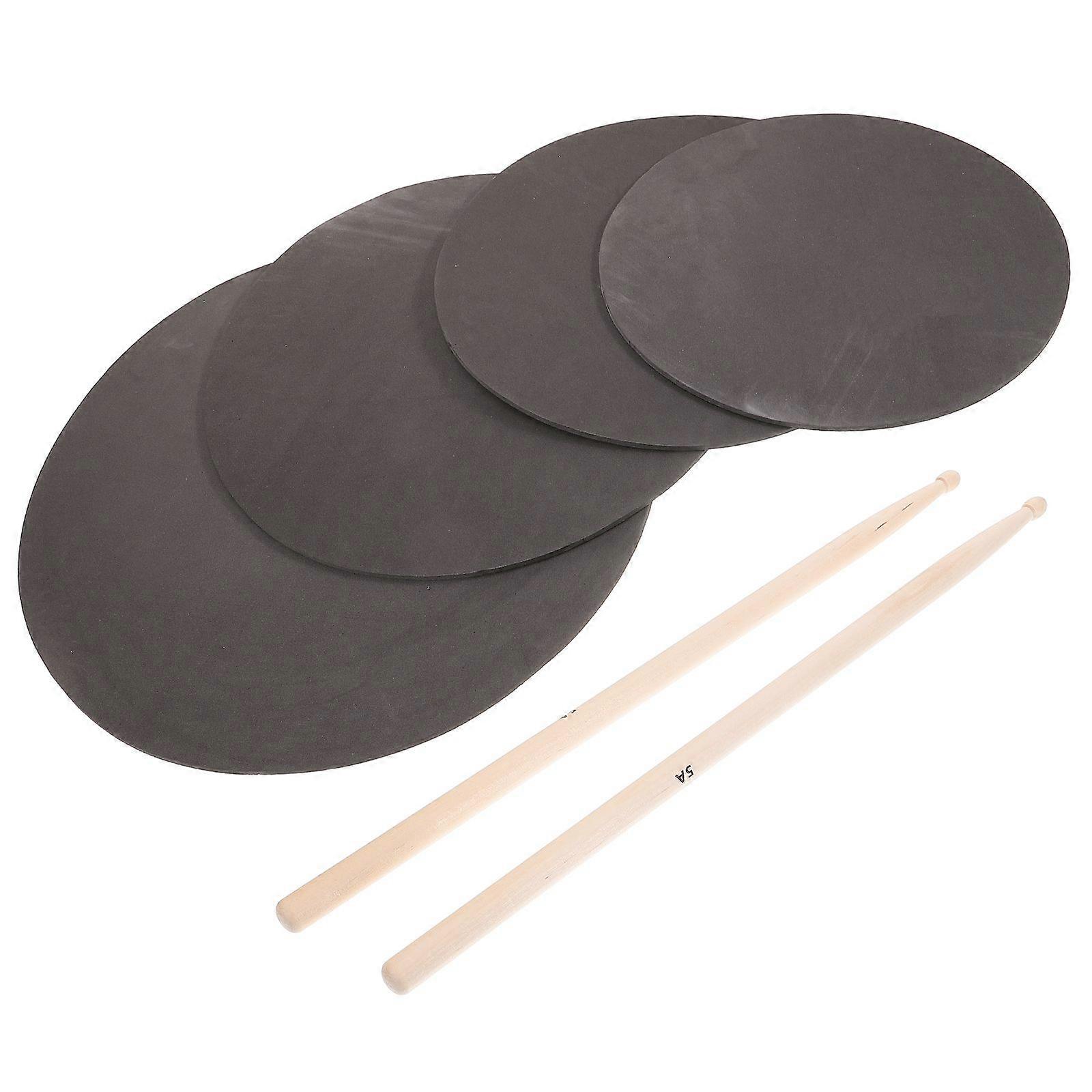 1 Set Drum Practice Pad Kit Practice Drum Pad Set Portable Silencer Pads and Drum Stick Kit