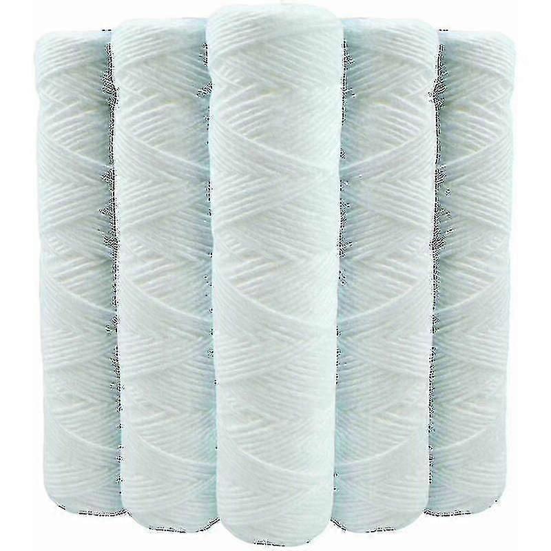 Conjunto de 5 cartuchos de filtro de água enrolada Anti Sediment 9 polegadas 3/4 - 5 mícrons compatíveis com 10 polegadas