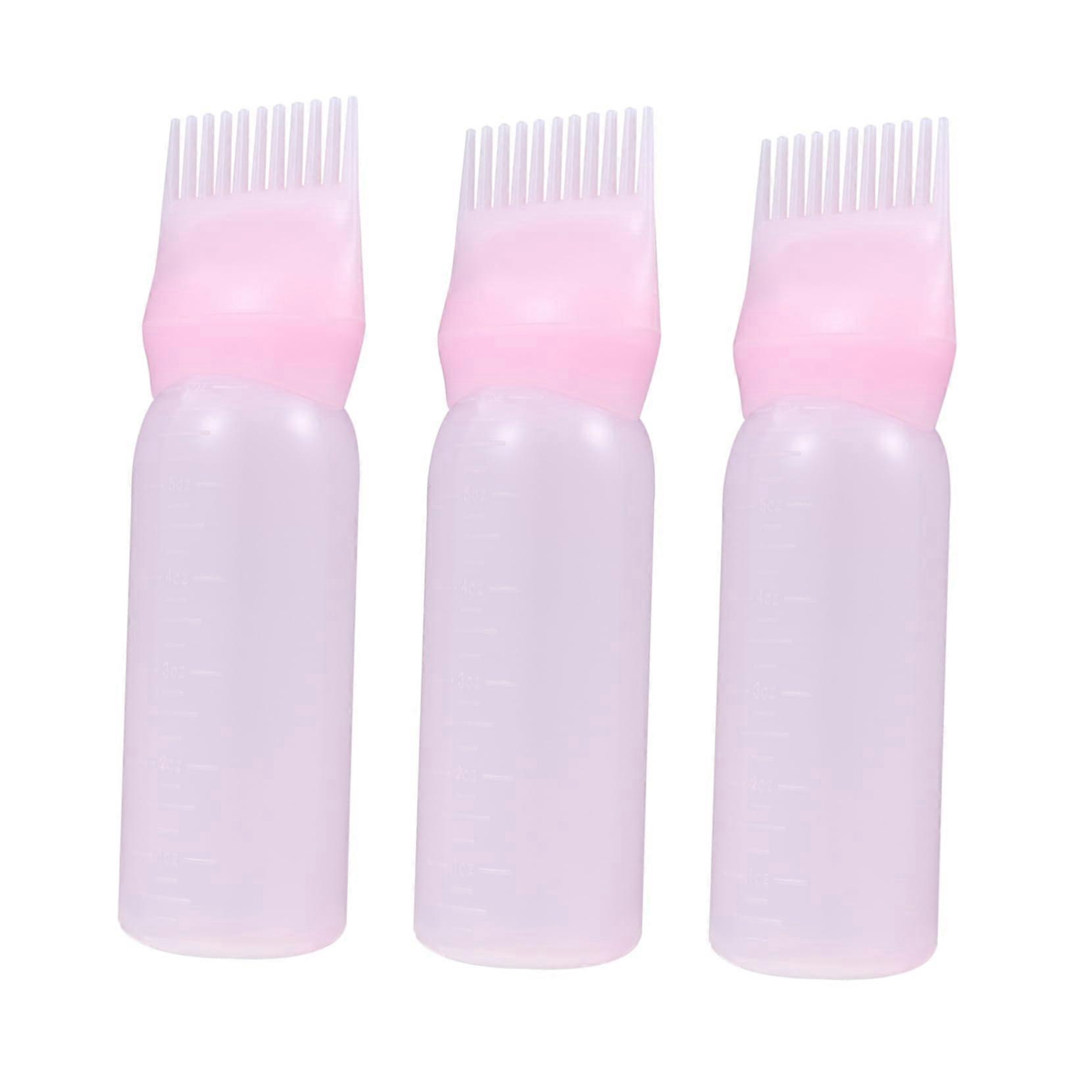 3pcs Hair Dye Applicator Bottle with Comb Tip for Precise Root Application and Accurate Measurement