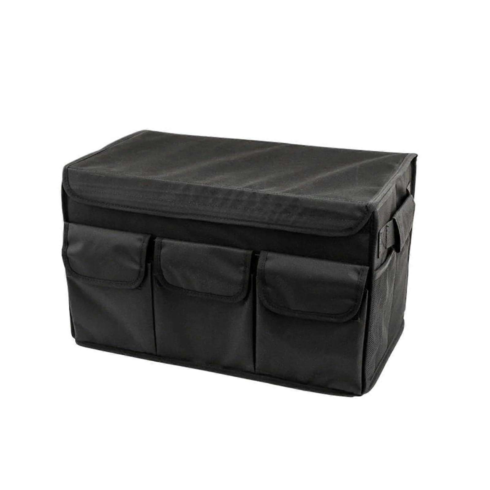 Large Capacity Car Trunk Organizer Box with Lid, Foldable Oxford Cloth Storage Bin