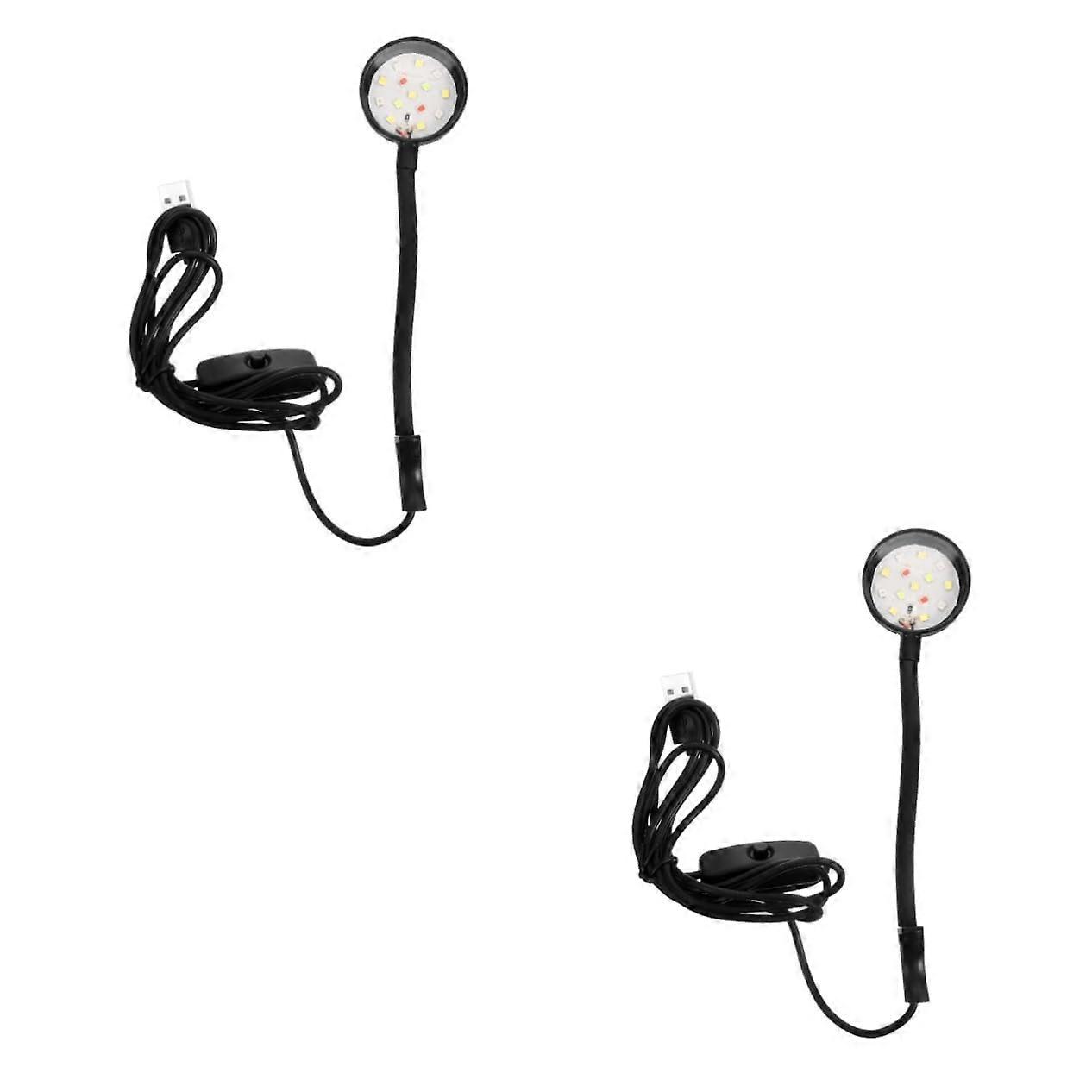 2pcs USB Aquarium LED Light with Clamp for Betta Fish Tank, Energy Saving Compact Lighting