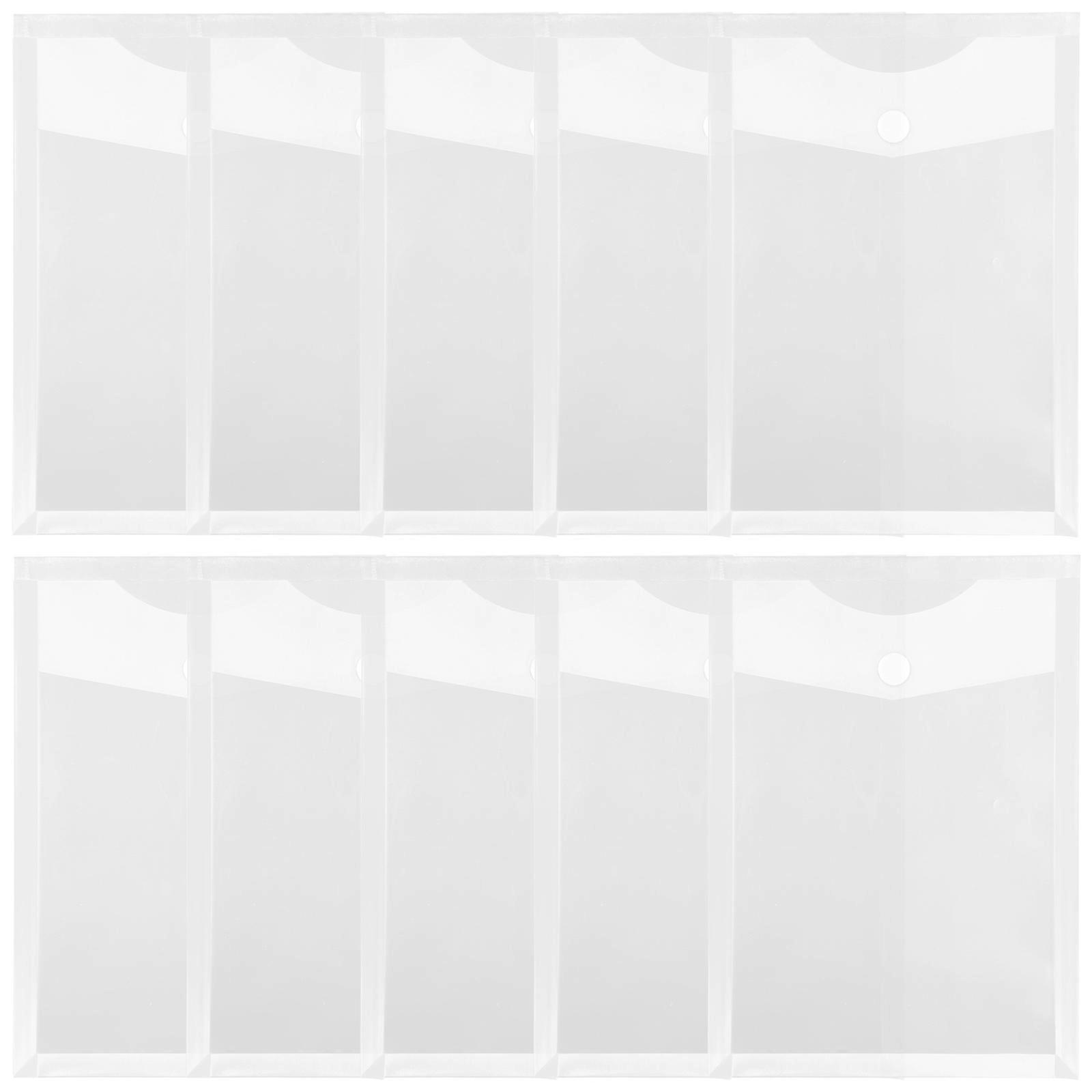 Office Document Storage Bags PP White File Pocket for Storage 10Pcs Pack