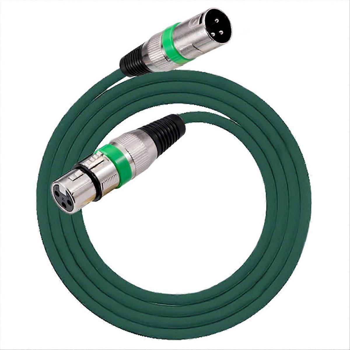 XLR Cable 3Pins XLR Male/Female Panel Green