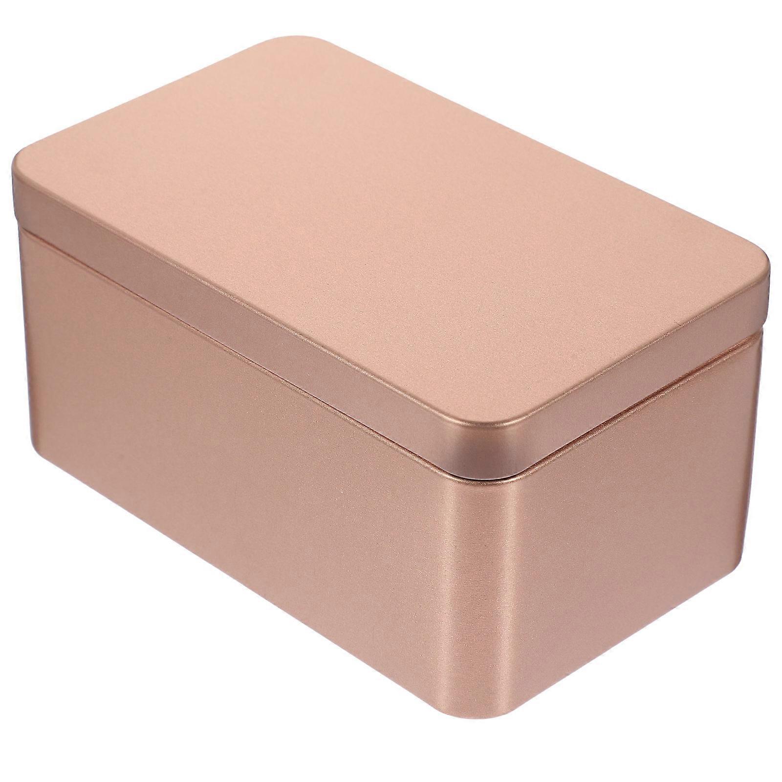 Tea Leaf Storage Container Rectangular Tinplate Box for Storage Red