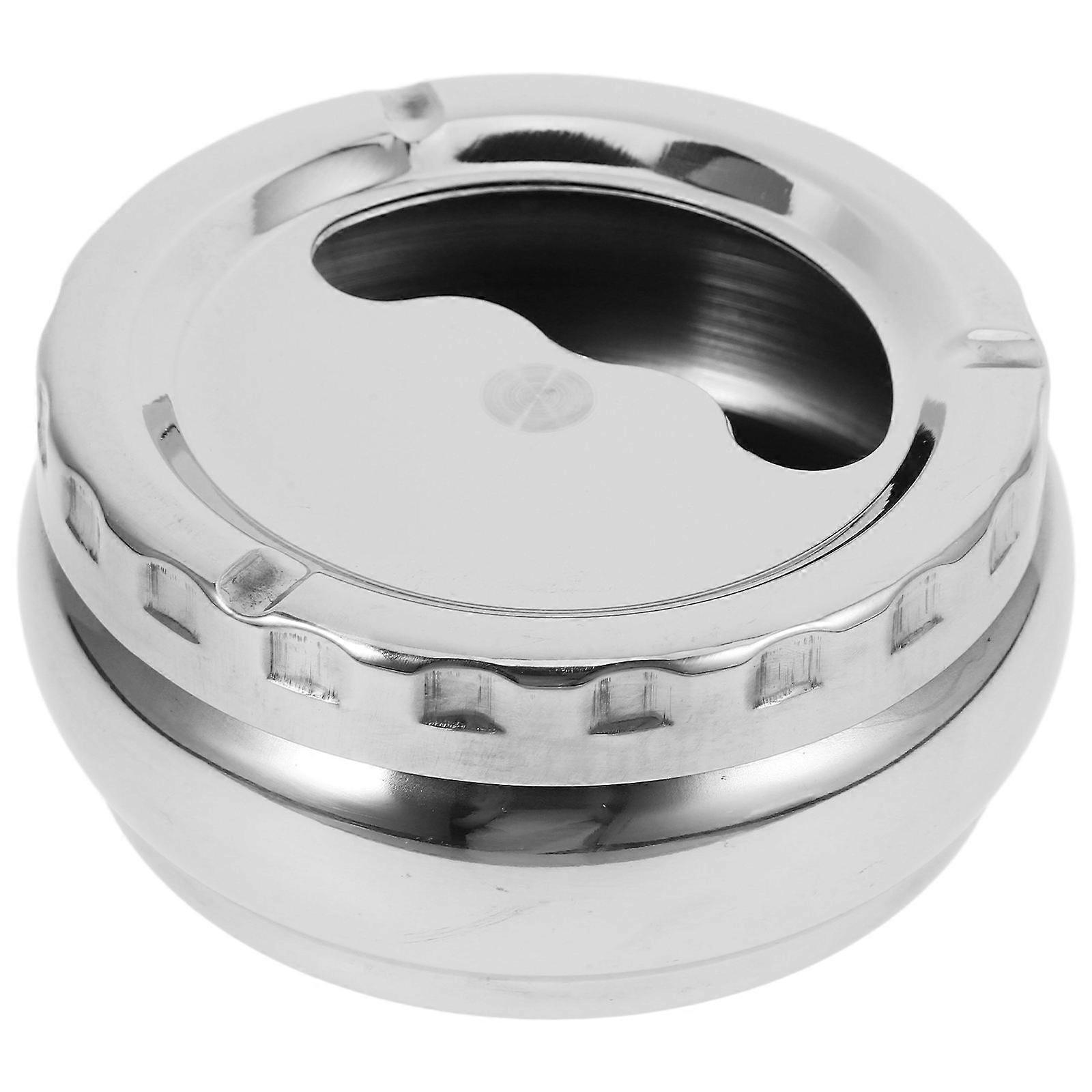 Silver Automatic Ashtray Tabletop Ash Tray for Storage