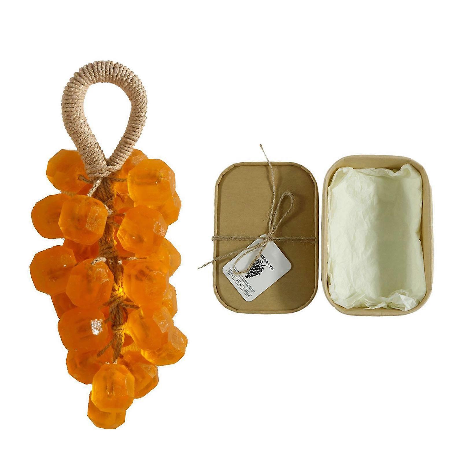 Grape Cluster Hanging Soap - Translucent Fruit Shape - Handmade for Shower & Sink Decor