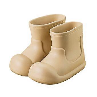 Regenlaarzen voor peuters - Waterdichte, lichtgewicht, comfortabele outdoorschoenen met zachte zool voor jongens (niet geschikt voor peuters) - Regenlaarzen voor kinderen, Kleur: Khaki, Maat: 4-5 jaar