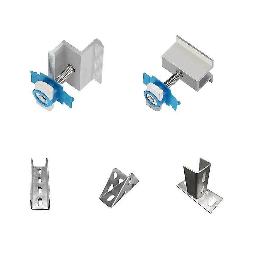 4Pcs Steel Adjustable Tilt Solar Panel Mounting Bracket with Mid Clamp Coupling Joint