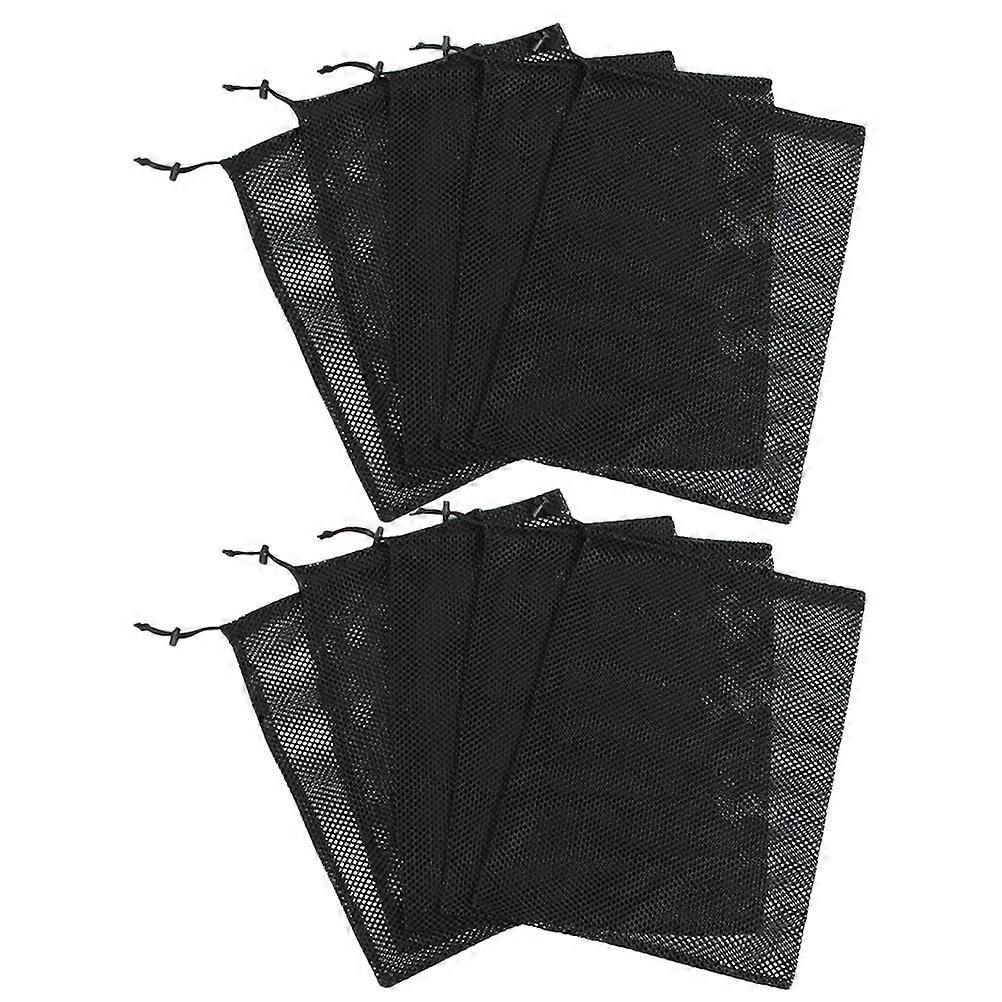 Mesh Laundry Bag Multi-Functional Drawstring Bag 20Pcs Black