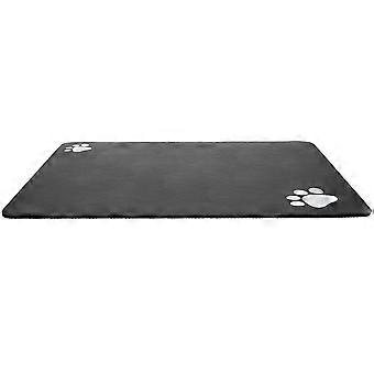 Dog Feeding Mat Absorbent for Food and Water Bowls Black