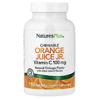 NaturesPlus, Suco de Laranja Jr., Vitamina C mastigável, 100 mg, 180 Comprimidos