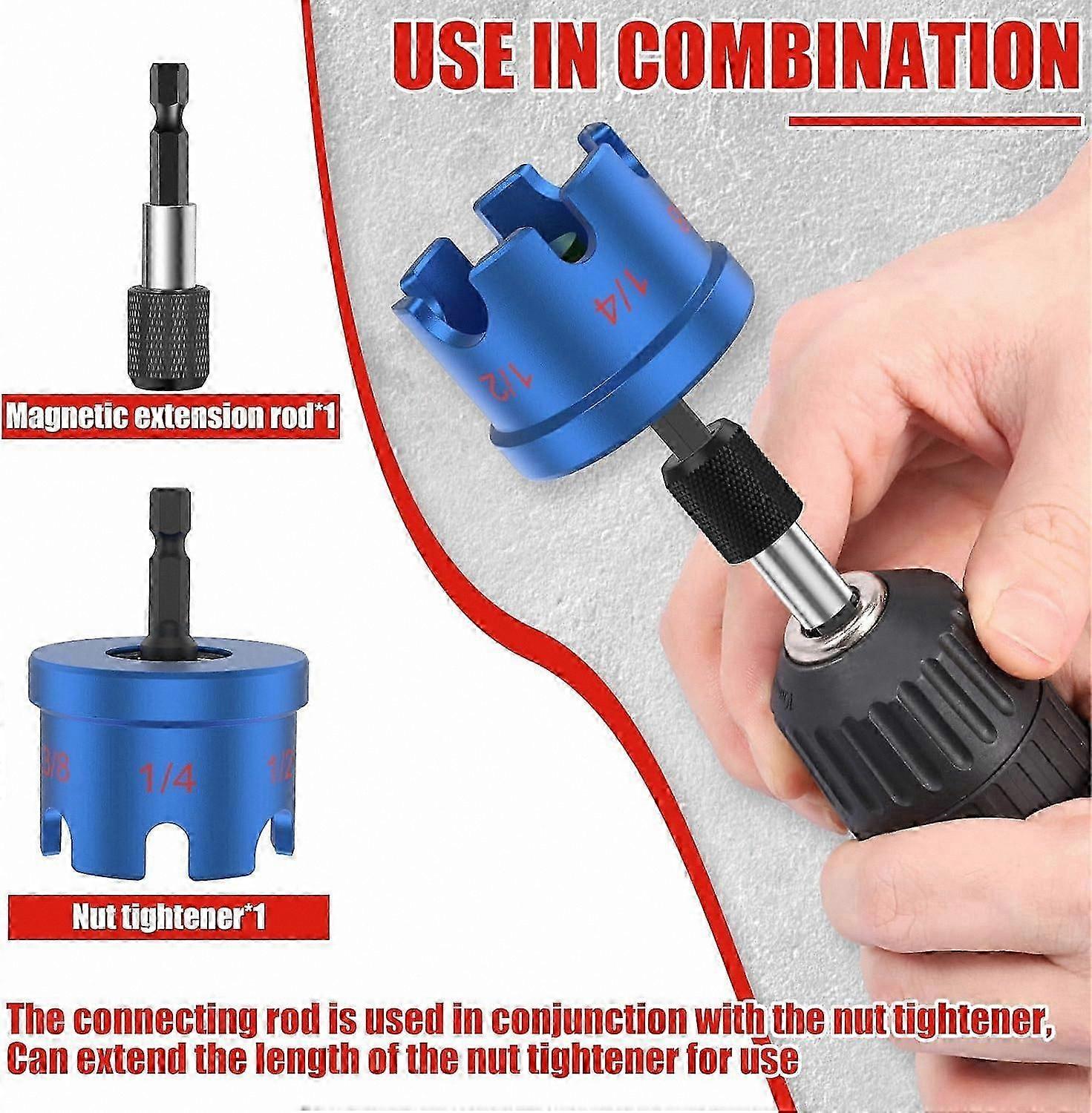 Magnetic Drill Adapter for Threaded Rods, Multi-Size Nut Driver Tool for Quick Fastener Installation