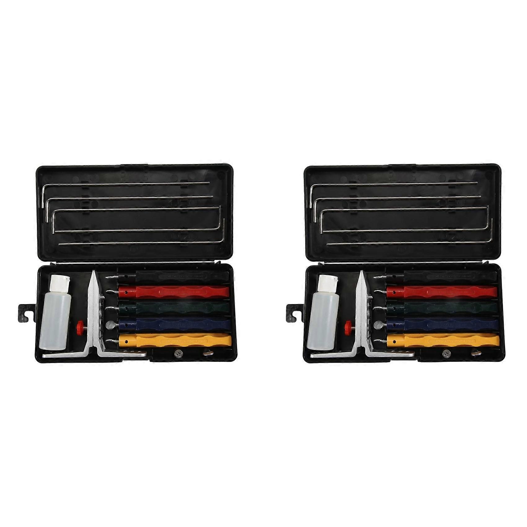 2X Knife Sharpening System,Professional Knife Sharpener with Controlled Angle,Knife Sharpener with 10 Whetstone