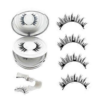 Magnetic Eyelashes with Applicator, Magnetic Eyelashes Natural Look, Reusable Magnetic Eyelashes No Glue Required Soft Eyelashes Kit (Natural +