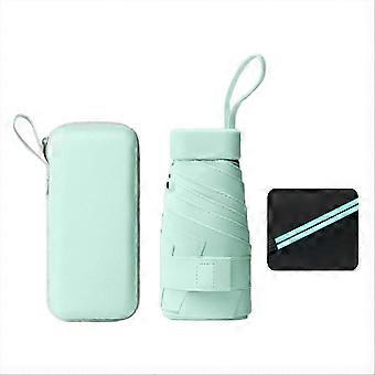 Mini-Regenschirm für Damen, UV-Schutz, 12 Rippen, Reise-Sonnenschirm für die Handtasche, Grün