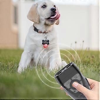 Dual Ultrasonic Repeller Pet Stop Barker With Mobile Power Supply Flashing Lighting Horn Function