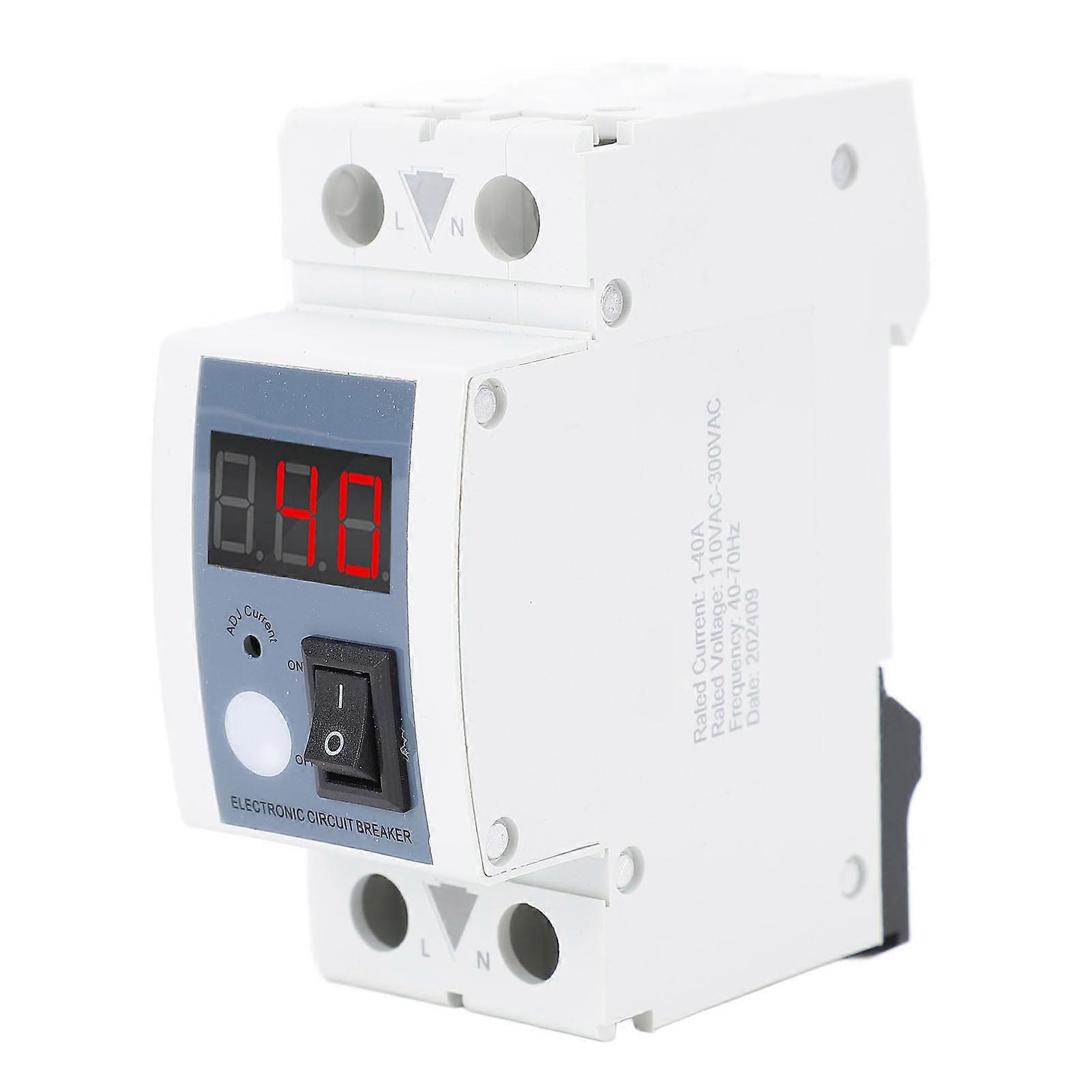 Adjustable Over Current Protector Limiter 1-40A Self Resetting Current Protector 110-300VAC 40-70Hz