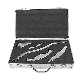 Professional Stainless Steel Gua Sha Scraping Massage Health Care Tools Kit - 5pcs