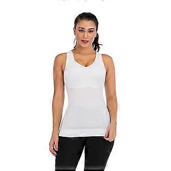 FANNYC Damen-Cami-Shaper mit integriertem BH, Bauchweg-Tanktop – Schwarz/Weiß/Aprikose