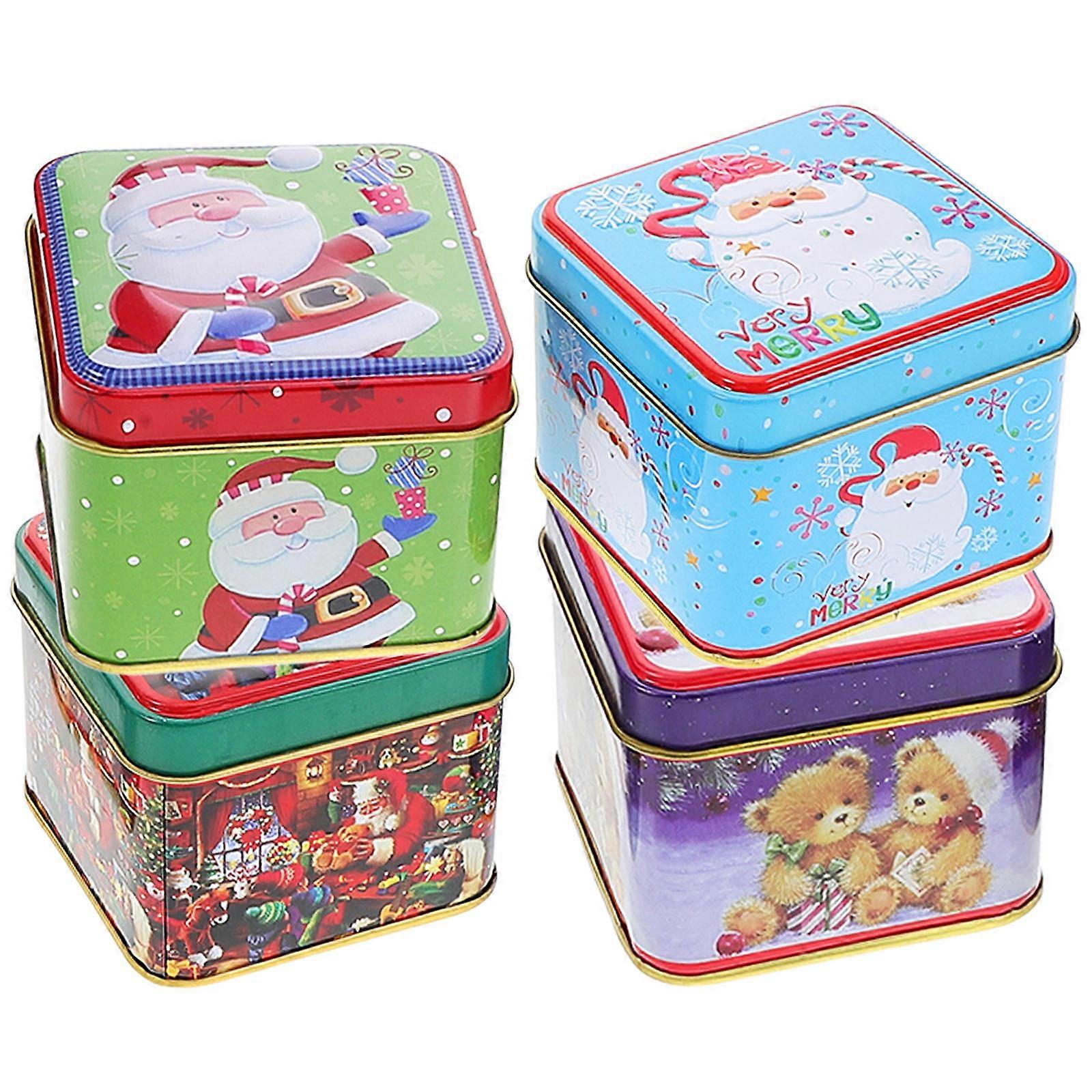 4Pcs Candy Boxes Biscuit Boxes Baking Boxes Christmas Candy Boxes (Assorted Color)