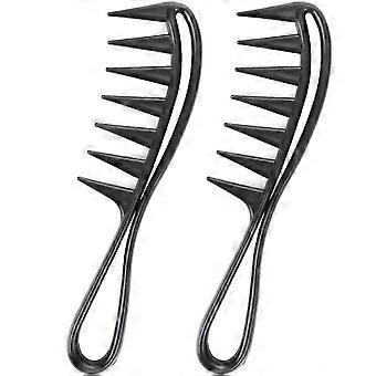 2 Piece Wide Tooth Comb Curling Shark Combs Hair Styling Accessories Professional Salon Afro Coarse Comb Anti-Static Durable Hairdressing Tool for Men