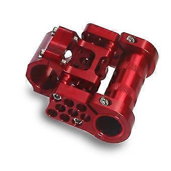 Folding Bike 25.4mm Double Handlebar Stem Bicycle Adjustable Double Handlebar Stem Ultralight,red