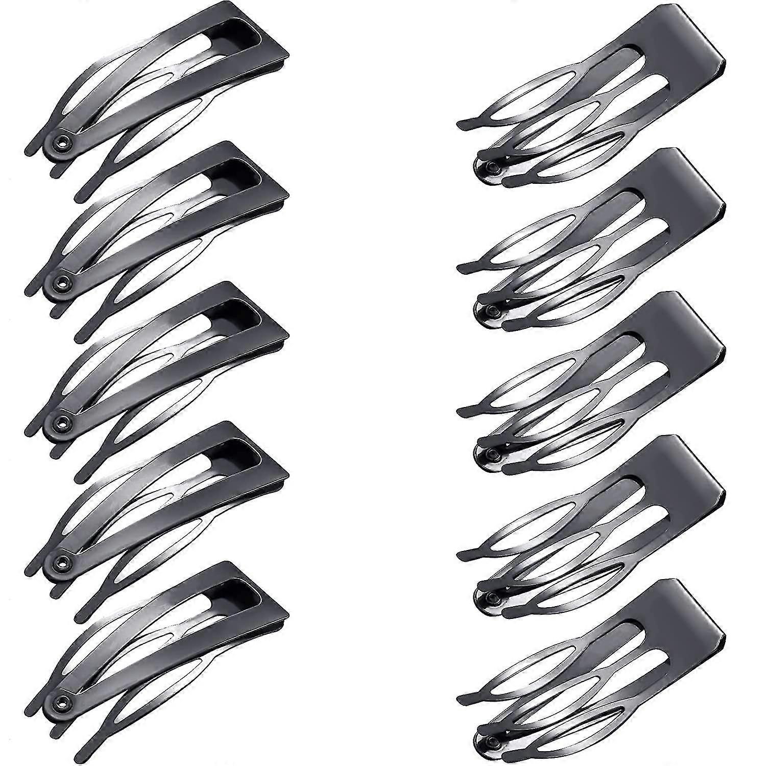 Lot de 24 pinces à cheveux à double adhérence en métal, barrettes pour coiffure, fournitures de salon (noir fer) - acgn