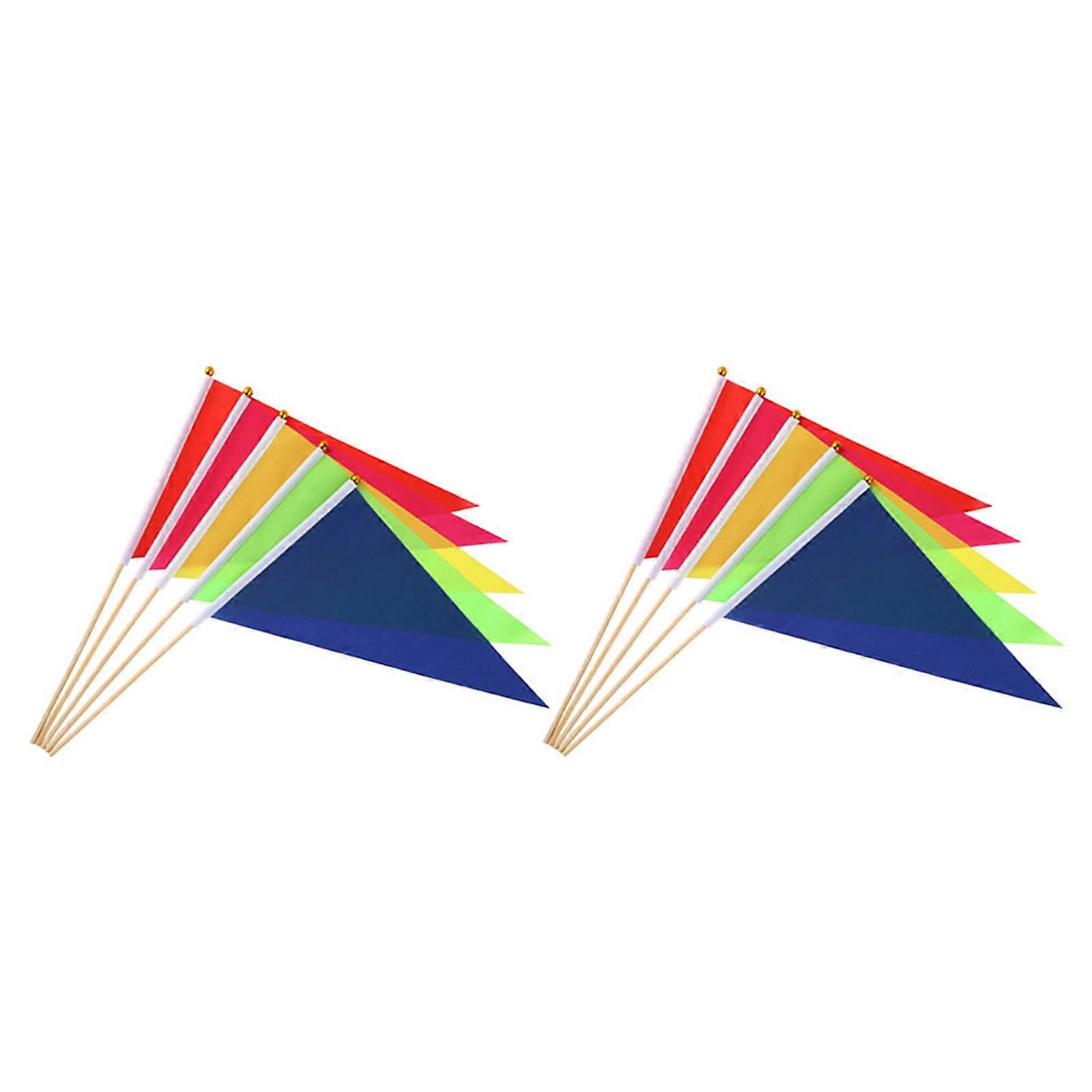 10Pcs Marker Flags Construction Marking Flags Yard Flags Marker Lawn Flags Marker