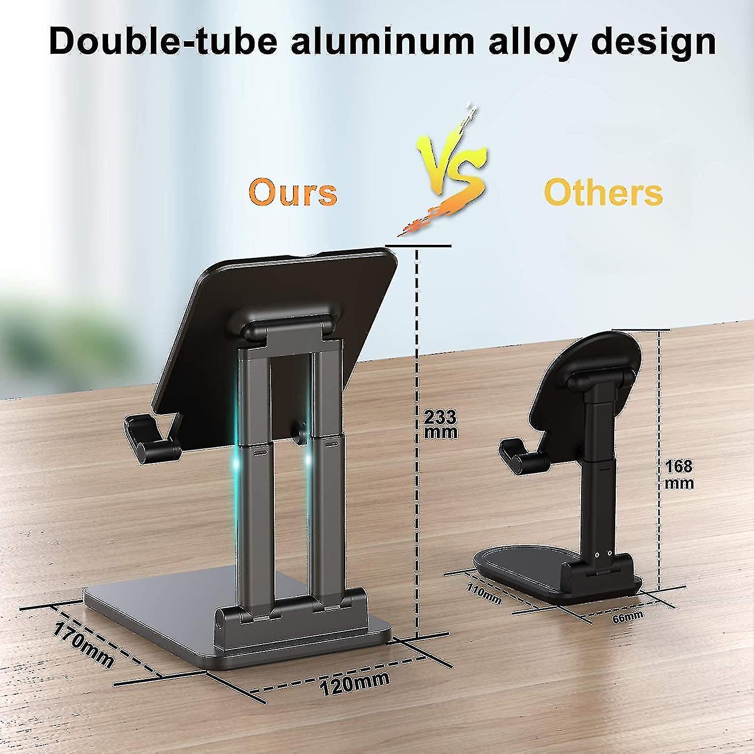 Tablet Stand, Adjustable Tablet Holder, Desktop Stand Dock Black Fiis