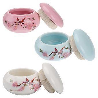 Set di mini barattoli in ceramica per conservare il tè, 6 pezzi, colore pesca.