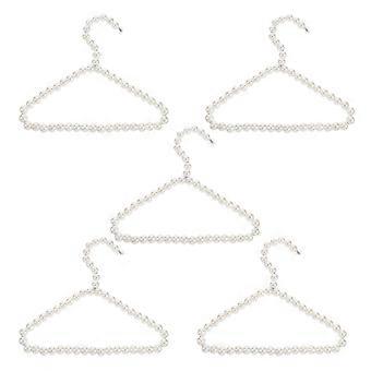 Pet Clothes Hanger Pearl Hanger for Toddler Clothing 5Pcs Small Beige Set