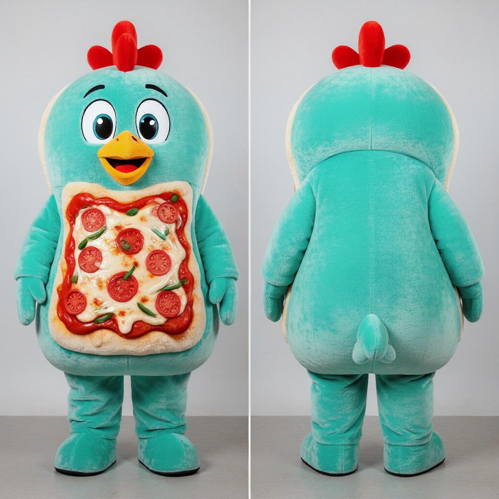 MASTICOT Turquoise Chicken Parmesan Mascot