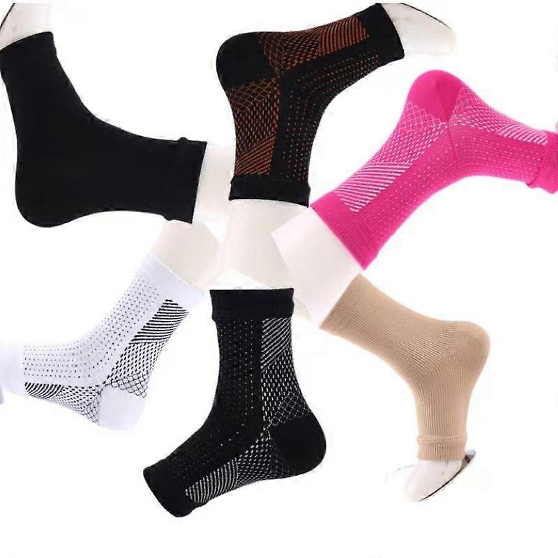 Short Open Toe Compression Socks 1 Pair Black L/XL