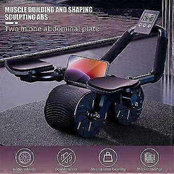 Abdominal Muscles Fitness Wheel Training Slimming Fitness Abs Roller Bodybuilding Abdominal Roller Wheel Belly Black(a)