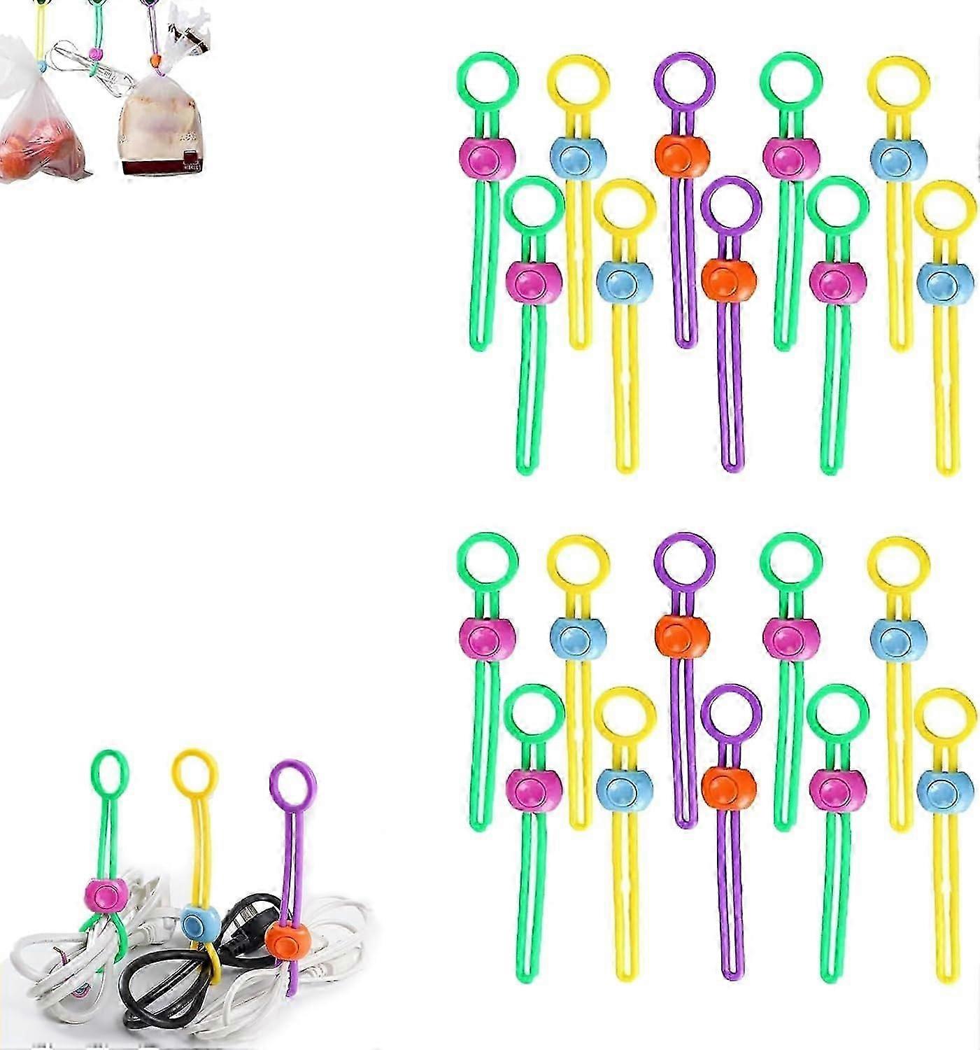 20PCS Multi Purpose Sealer Reusable,Multipurpose Cable Ties Detachable