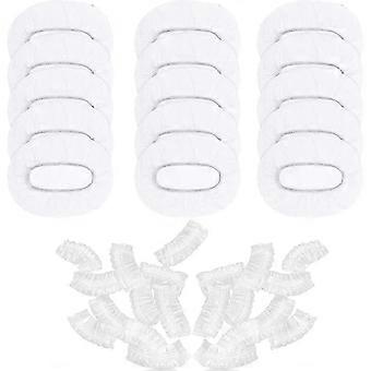 100 unidades de protetores auriculares descartáveis ​​de plástico transparente à prova d'água, elásticos, para uso no chuveiro, salão de cabeleireiro e tratamentos. - GHUL