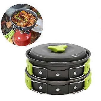 Wild Camping Outdoor Cookware Set compatible with 1-2 Person 10Pcs Cookware Kit