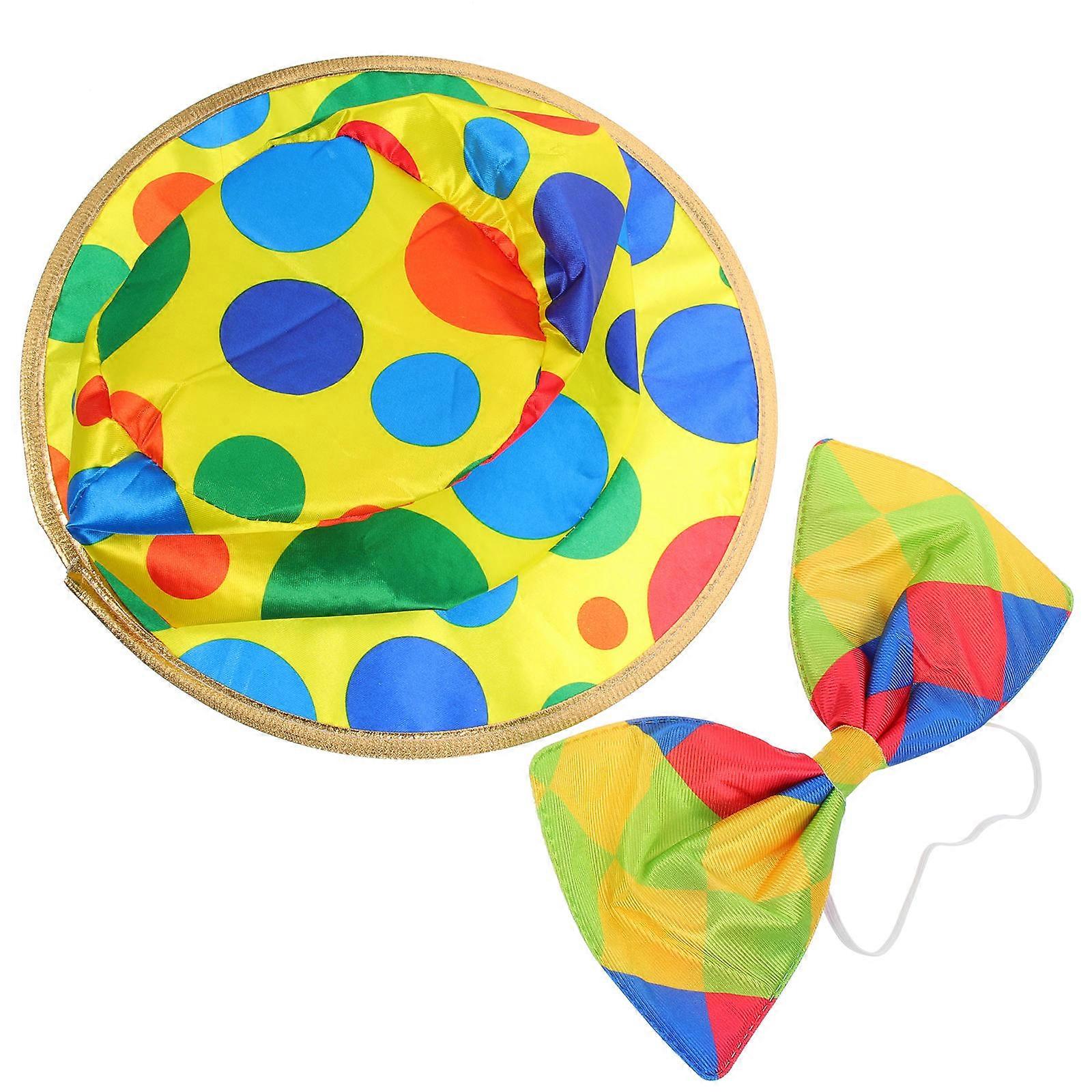Multi Clown Hat Bow Tie for Stage Performance 4Sets Costume Accessories